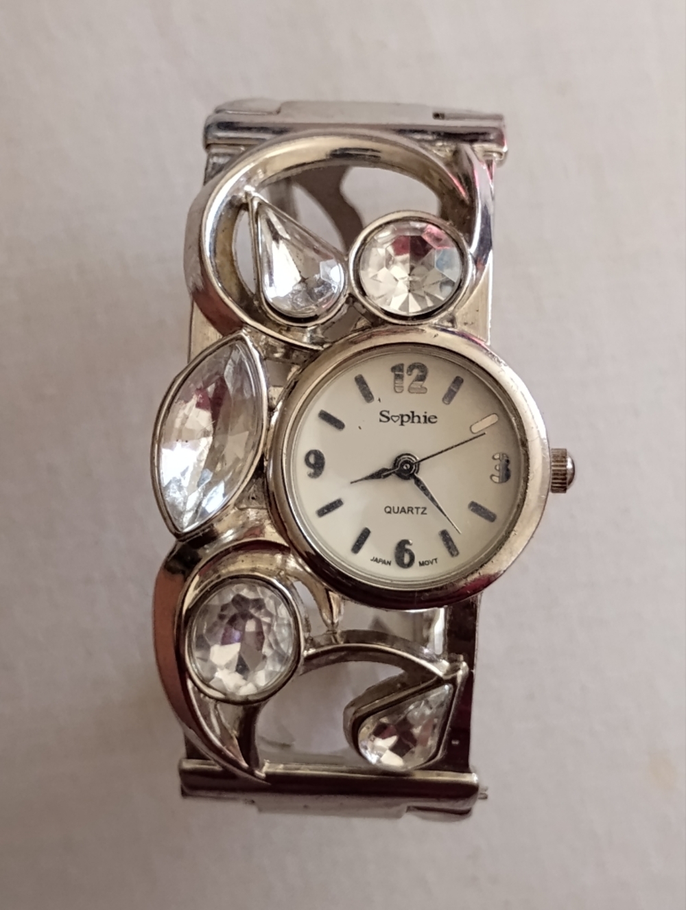 Women's Silver Crystal Accent Bracelet Watch